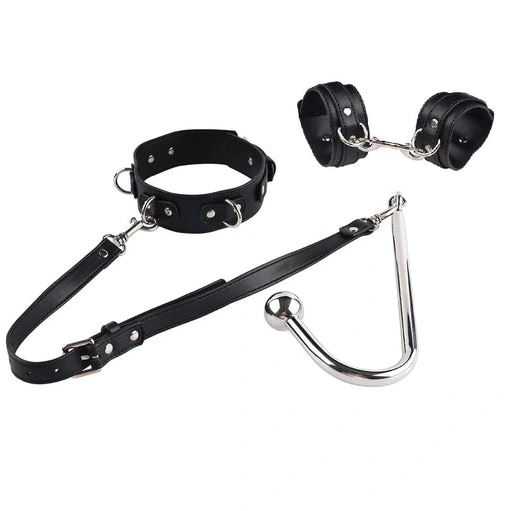 Beaded Anal Hook 5334 Cuffs and Elegant with Collar 0220